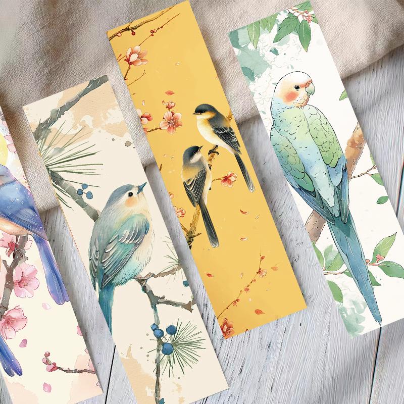 30PCS Cute Bird Bookmarks Retro BookMark Graffiti Annotated Gift Personalized Unique Skateboard Gifts Living Room Stickers