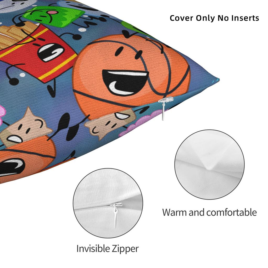 BFDI Cartoon Pillow Cover  Kawaii Pillow Case For Sofa Home Decoration Soft Pillowcases Gift