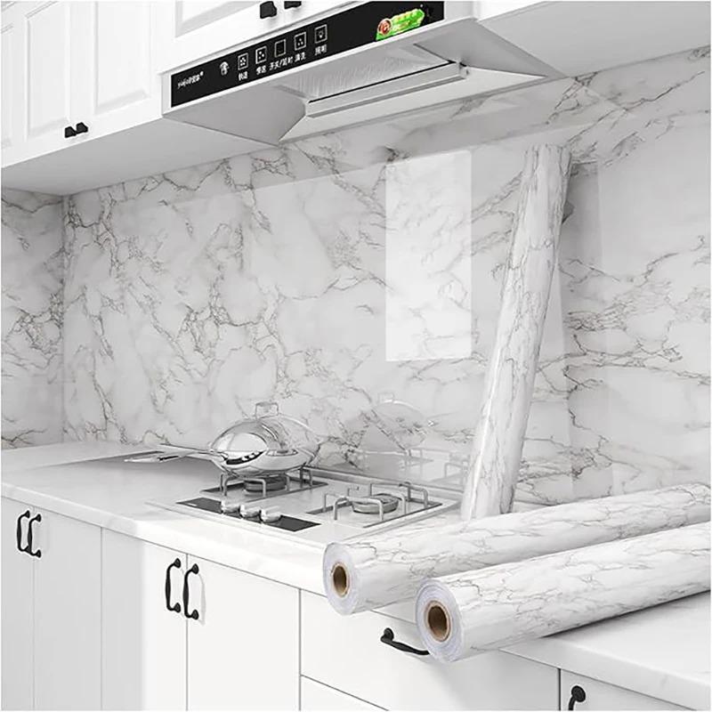 55cm Kitchen Cabinets Wallpaper Easy To Clean Adhesive Wall Wallpaper Cooking Bench Peel Off Adhesive Tape Sticker Self-adhesive