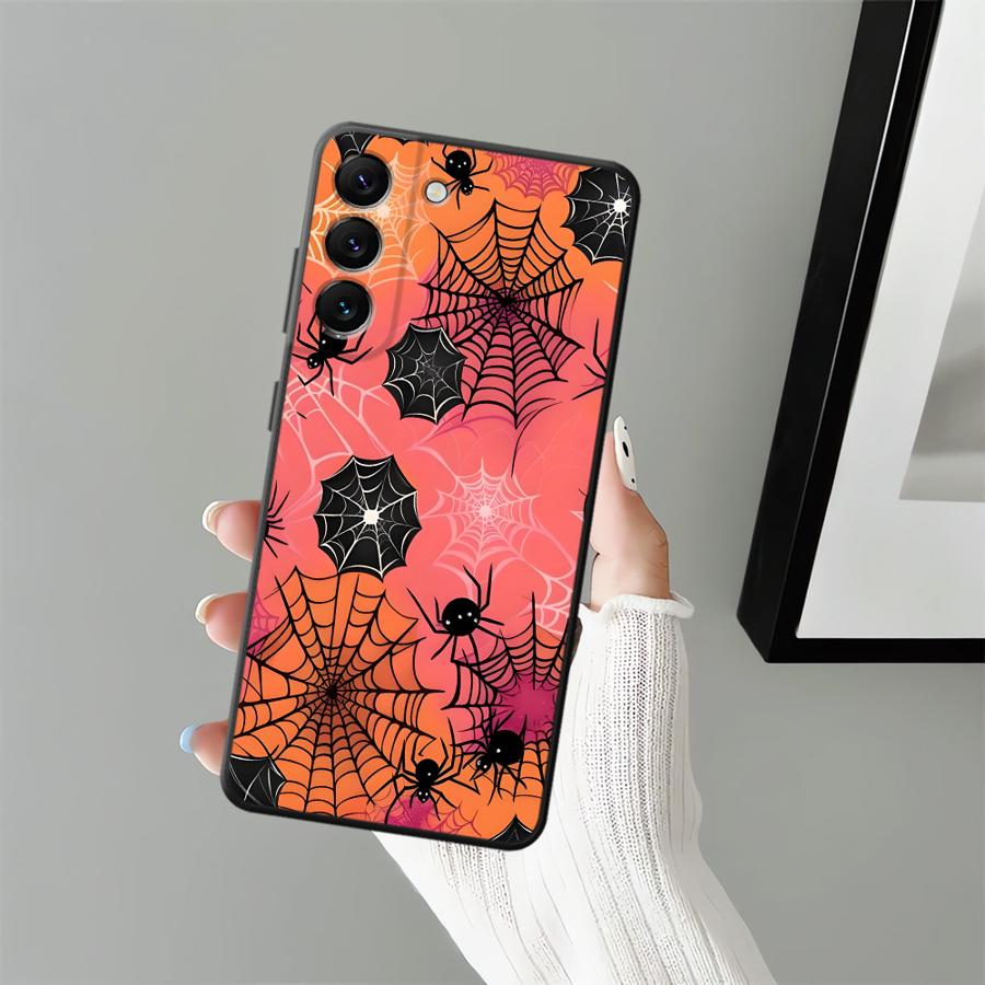 Pumpkin Spider Case for Samsung Galaxy A50 A10 A12 A40 A16 A06 A70 A04 A03 A20 A13 A05 A30 A15 Black Soft Phone Cover