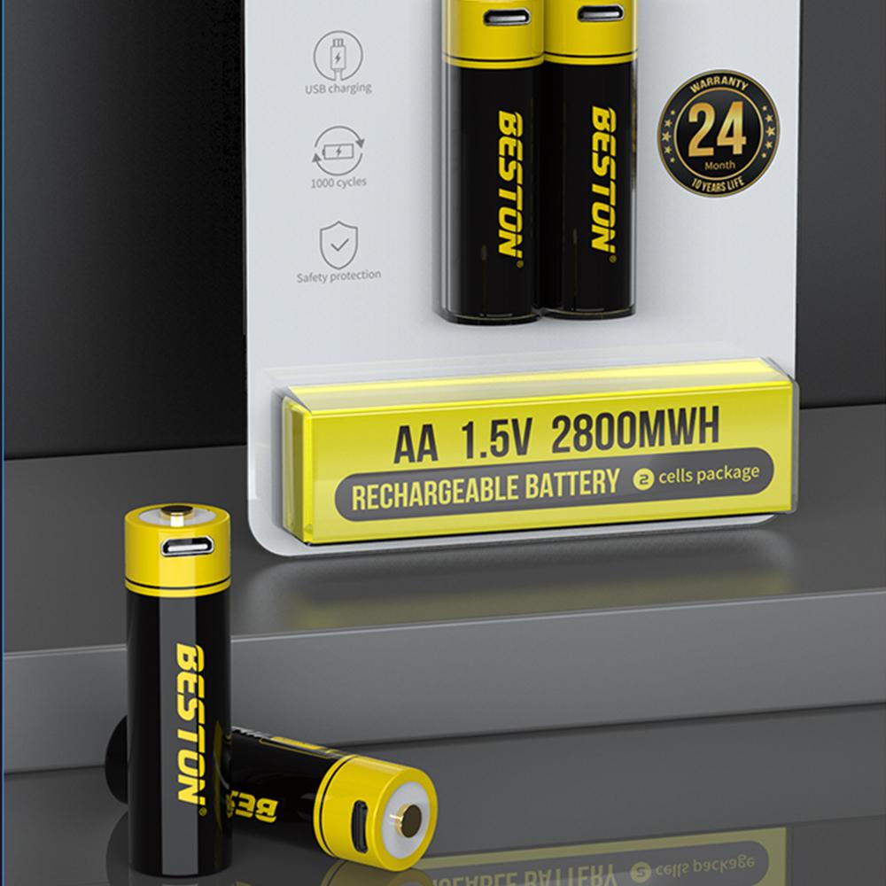 Multifunction AA Lithium Battery 2800mWh Toy KTV Battery 1.5V Constant Voltage Fast Charge USB Rechargeable Battery