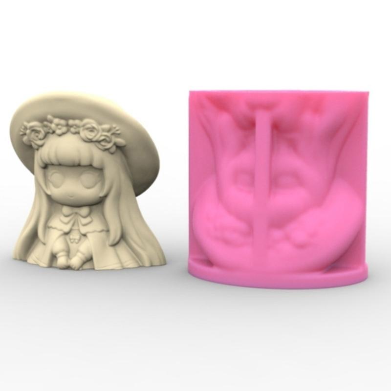 Durable Silicone Mold Exploy Casting Mould Girl Shaped Succulent Planter Molds Clay Molds for DIY Making Resin Flowerpot