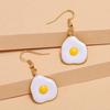 1 Pair Drop Earrings Piercing Minimalist Food Series Realistic Electroplating Decorative Gifts Women Funny Poached Egg Dangle Hook Earrings