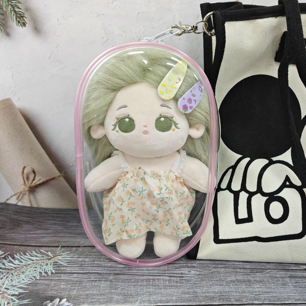 Průhledný 20cm bavlněný stojan na panenky PVC Multifunkční 20cm taška na panenky s sebou Zesílený stojan na panenky