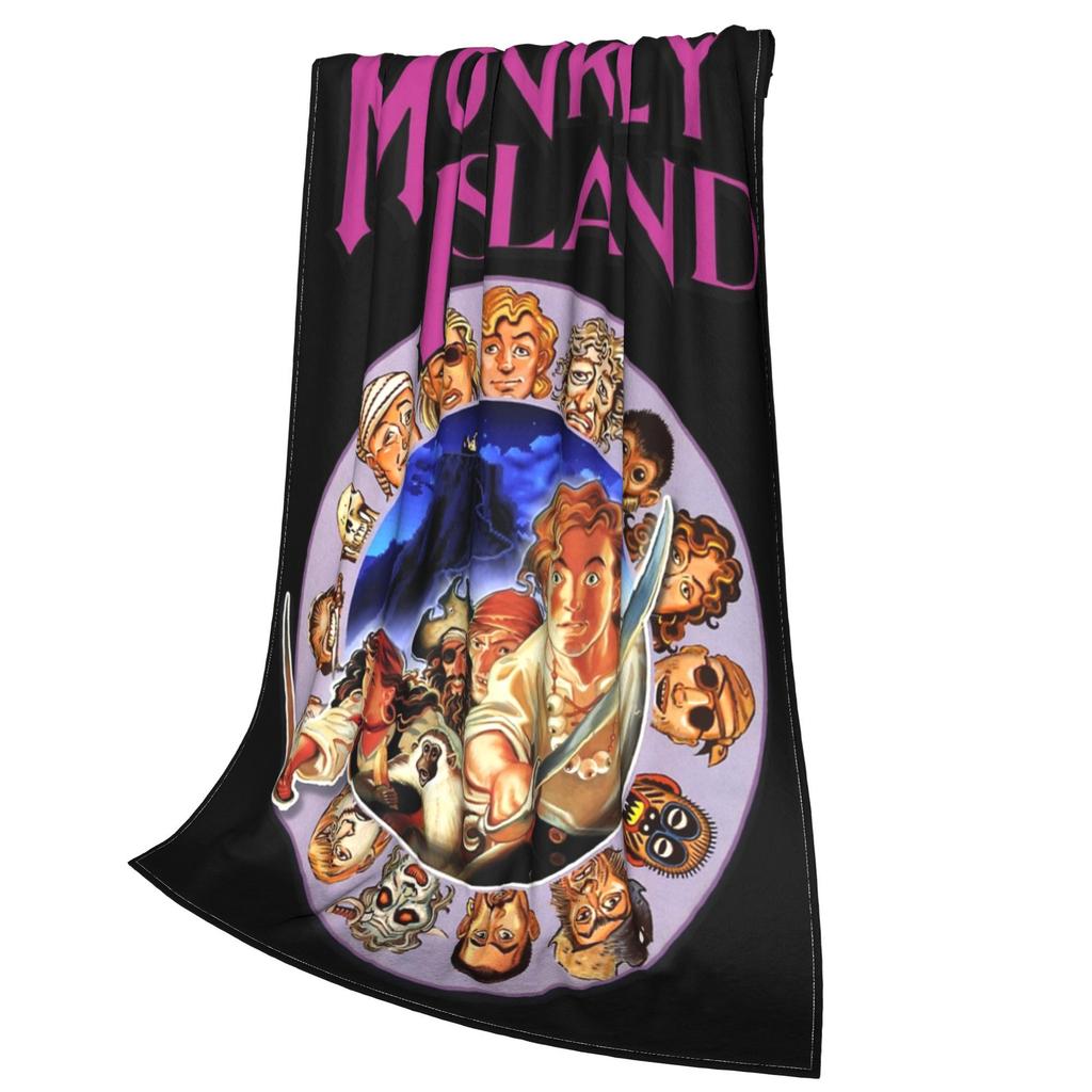 Secret of Monkey Island Logo Blankets Soft Flannel Healing Gift Adventure Game Throw Blankets Quilt