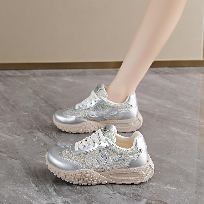 

Breathable Women s Shoes, Thick-soled and Soft-bottomed Shoes, Casual Shoes 40 срібний
