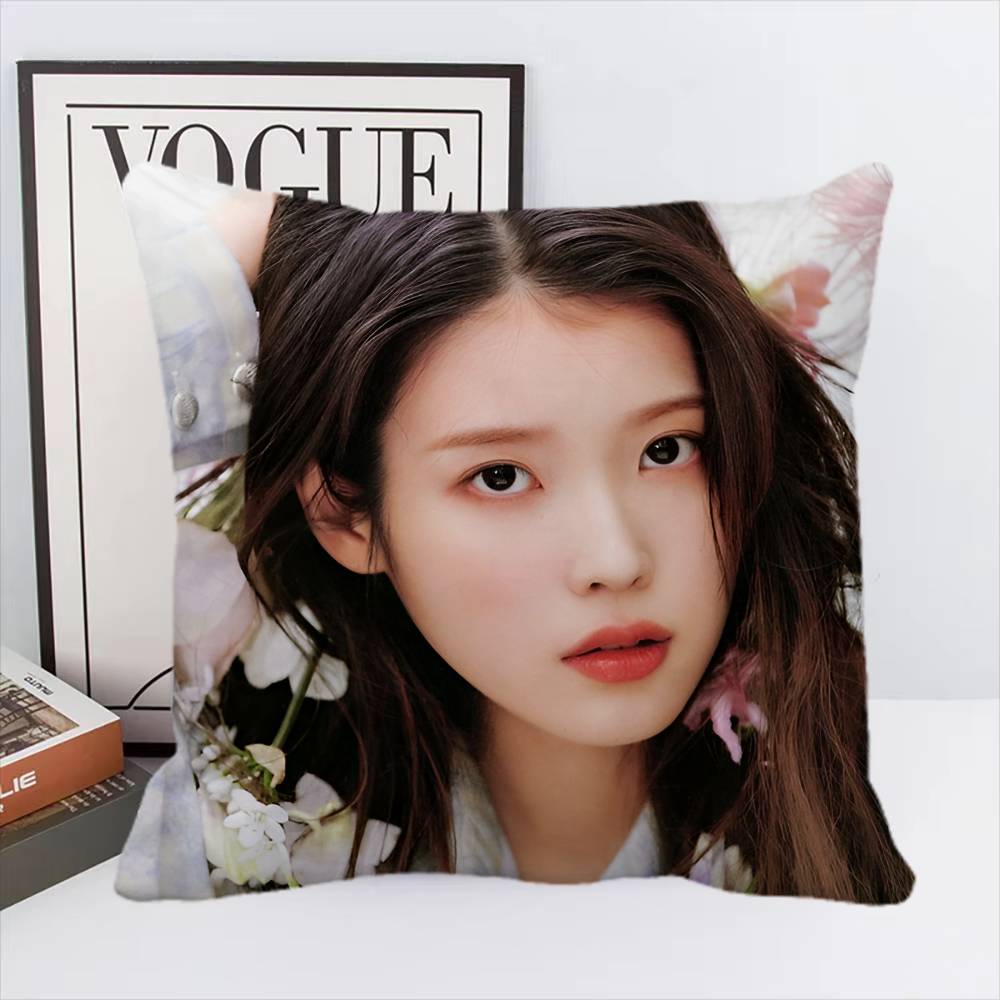 Federa Cuscino Kpop Girl IU Quadrato Camera da Letto Divano Cuscino Comfort per il Tempo Libero Decorazione Casa