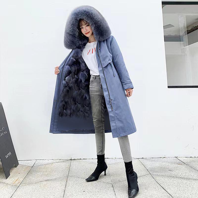 Torta Overcome Feminino Inverno Pele De Raposa Forro Interno Em Casaco Longo Henin Parka Removível