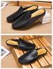 Men's Plus Size Outdoor Sandals: Genuine Leather, Breathable, Fashionable Closed-Toe Summer Half-Slippers.