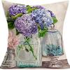 Plant and Flower Hydrangea Printed Linen Pillowcase Home Sofa Living Room Bedroom Pillowcase