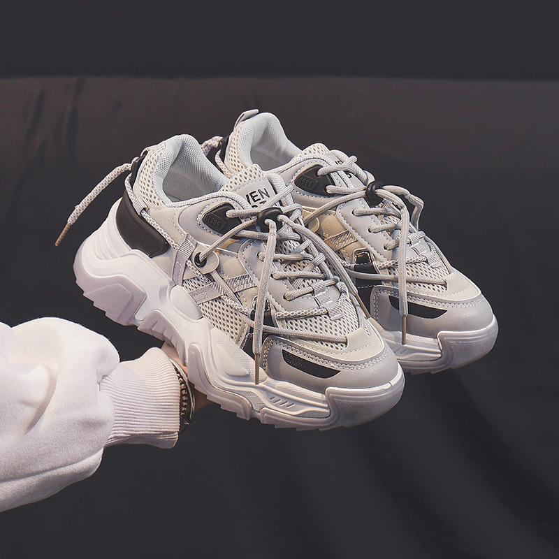 Dad Shoes Women's Spring New Casual Shoes Sneaker Student Running Shoes Platform Height Increasing Shoes