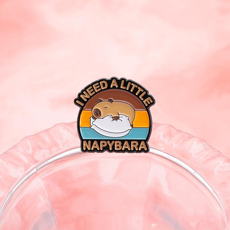 Wierzę Capybariam Emaliowana przypinka Emaliowana przypinka Urocza kapibara Capy Diem Broszki ze zwierzętami Przypinka do klapy Kreskówkowa biżuteria Prezenty dla przyjaciół