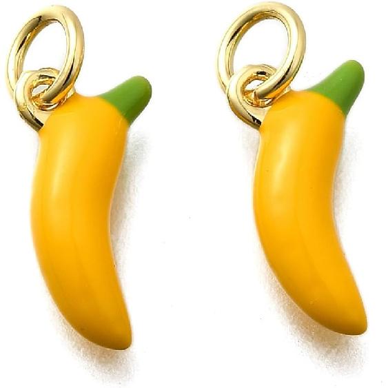 LiQunSweet 20 pcs 10 Styles Vegetable and Fruit Enamel Charms Watermelon Strawberry Banana Carrot Charms for DIY Jewelry Bracelet Necklace Earring