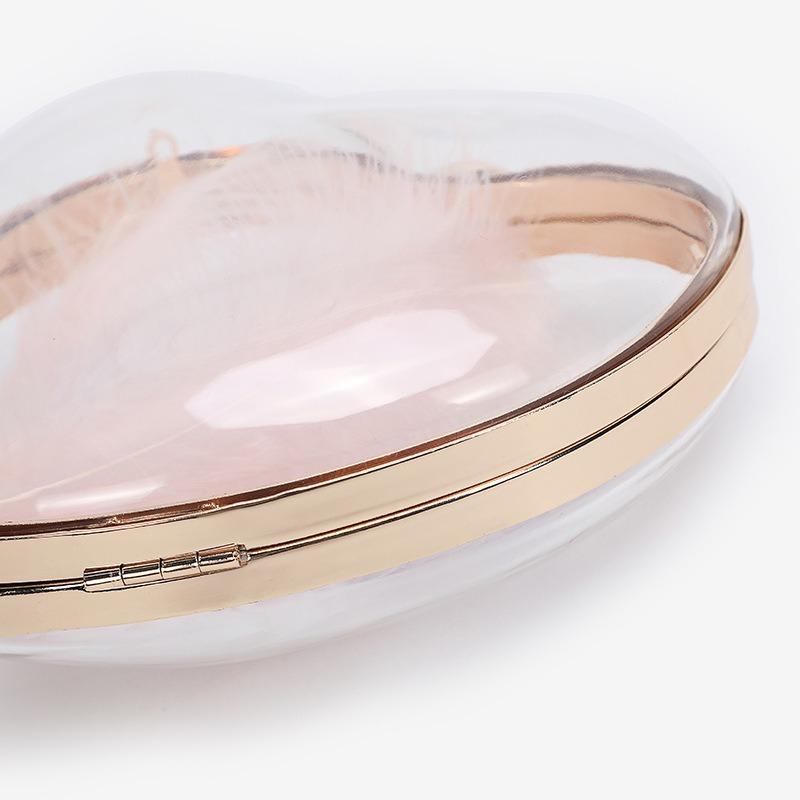 Geantă de damă nouă doamnă dulce transparentă pană dragoste geantă personalizată umăr mesager lanț geantă de seară