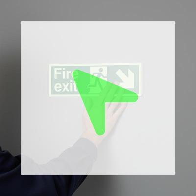 1 Sheet Glow-In-The-Dark Safety Exit Emergency Passage Sign Label Sticker Luminous Escape Direction Guide Sign Stickers