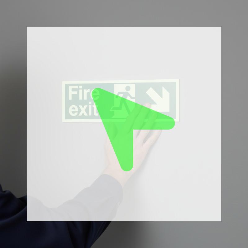 1 Sheet Glow-In-The-Dark Safety Exit Emergency Passage Sign Label Sticker Luminous Escape Direction Guide Sign Stickers
