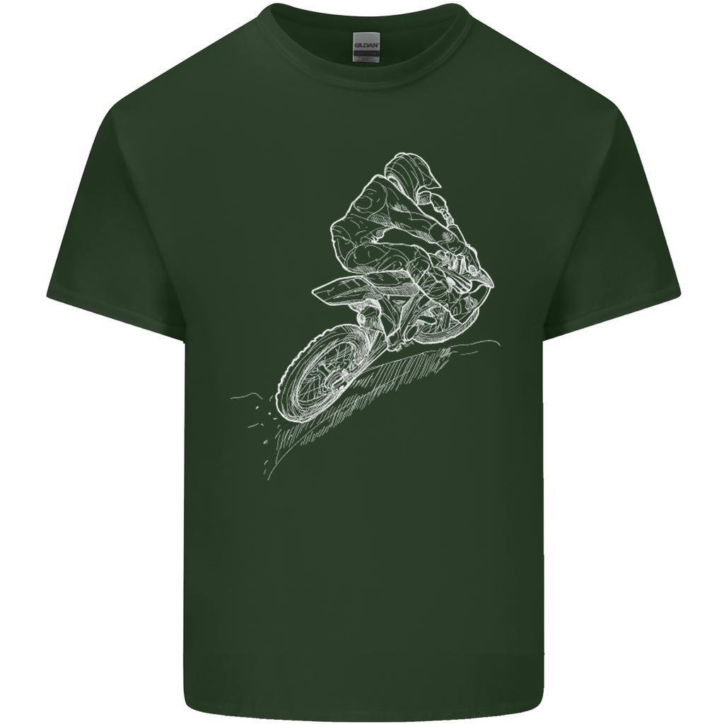 Motocross Rider Drawing Dirt Bike MotoX Unisexs Light Cotton TShirt