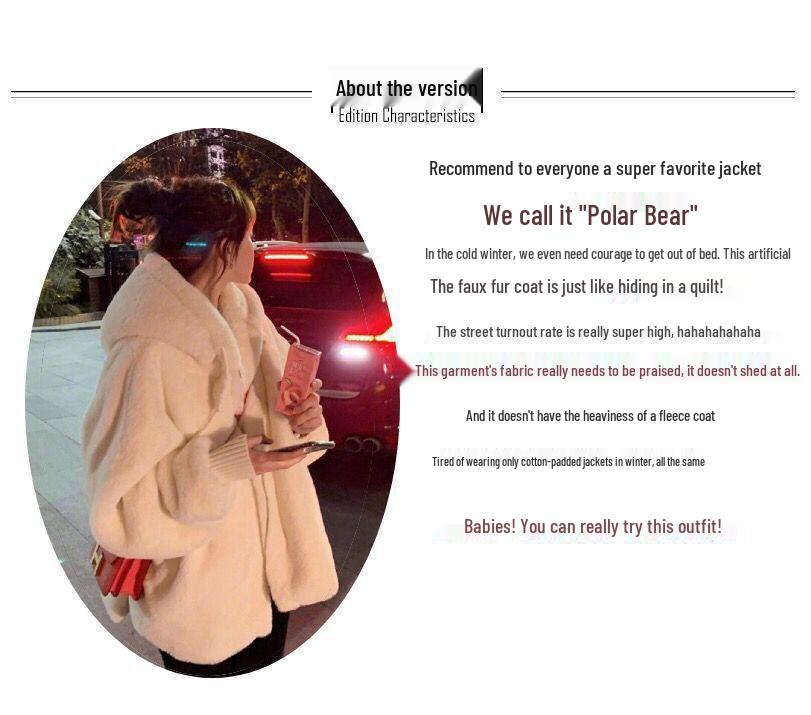 2024 Women's Winter Mid-length Faux Rex Rabbit Fur Coat with Hood and Fleece Lining