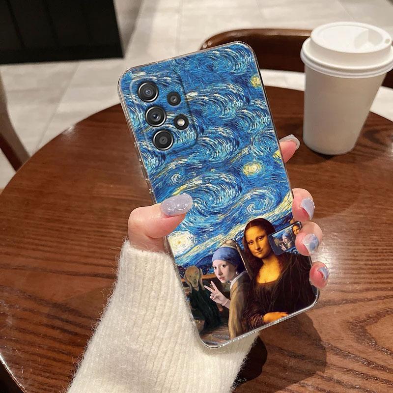 

Funny Oil Painting Van Gogh Starry Night For Samsung A55 Case A54 A52 A53 5G A15 A14 A13 A23 A51 A34 A35 A33 A32 A72 Phone Cover Samsung A05S