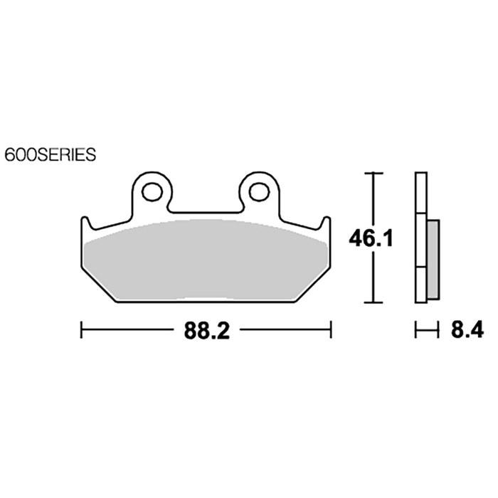 KITACO SBS Brake Pads 600HS Sintered Metal VTZ250, GB250 Clubman, Steed 400, 777-0600020