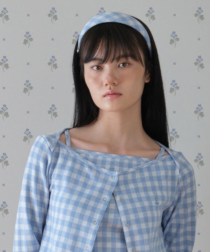 Ttudement Gingham Check Hair Band_Light Blue