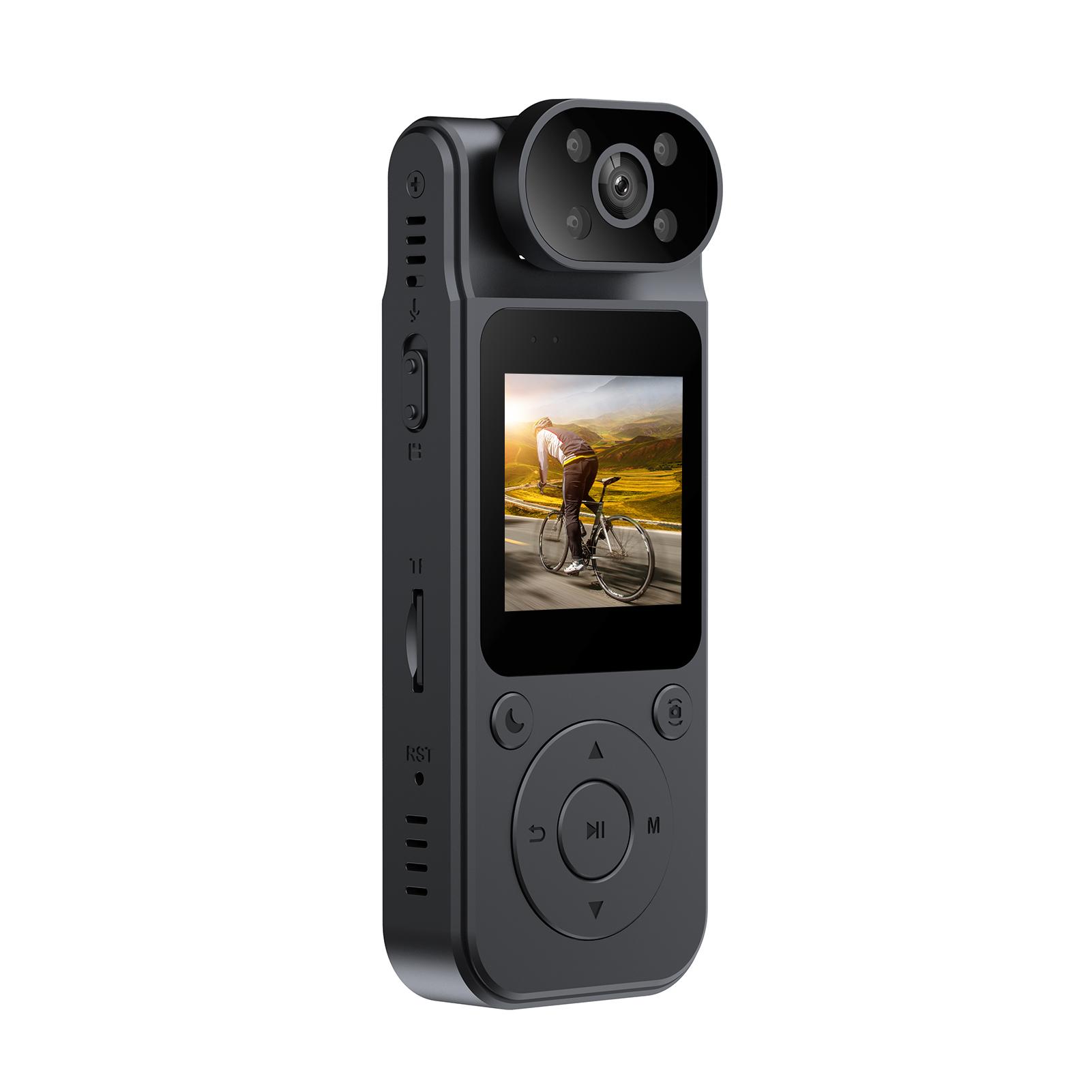 

4K Wearable Camera Video Recording 180 degrees Rotatable Lens Video Camera Camcorder Night with Magnetic Back Clip for Law Enforcement