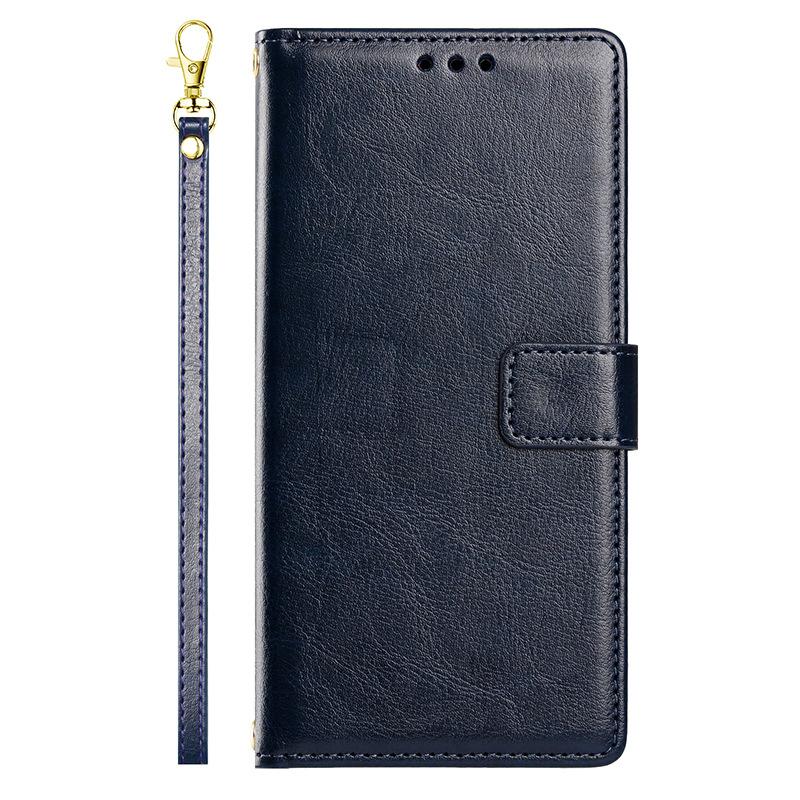 Flip cover mobile phone case is suitable for Samsung A57IPHONE mobile phone leather case insert card magnetic attraction solid color Crazy Horse patte