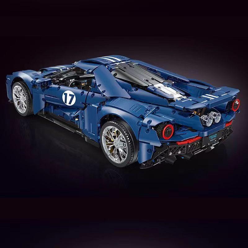 Technic GT Blue Red Super Car 1:8 Model Race Vehicle Building Blocks Bricks Childrens Kids Birthday Thanksgiving Gift