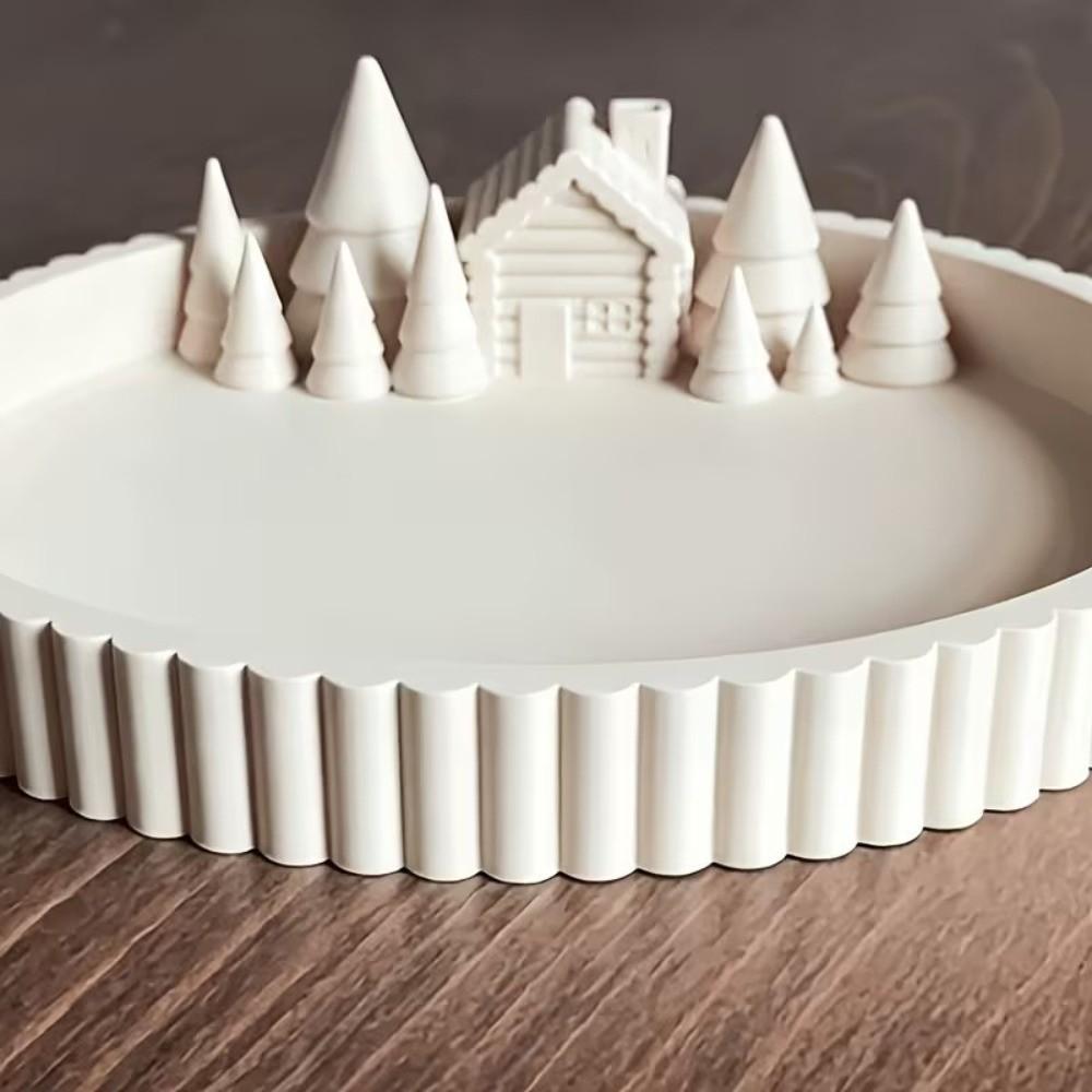 Small Miniature Landscape Hollow Ball Shaped Snow Scene Decoration Christmas Atmosphere Tray Home