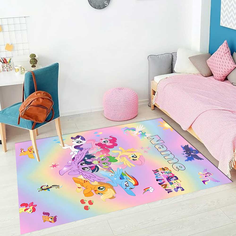 Little Pony (10) Customize your name rug, office chair cushion, home bedroom living room gift.