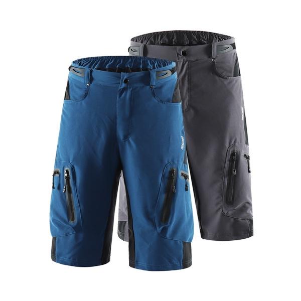 Mens Mountain Bike Shorts MTB Shorts Baggy Cycling Breathable Quick Dry Multi Zip Pockets