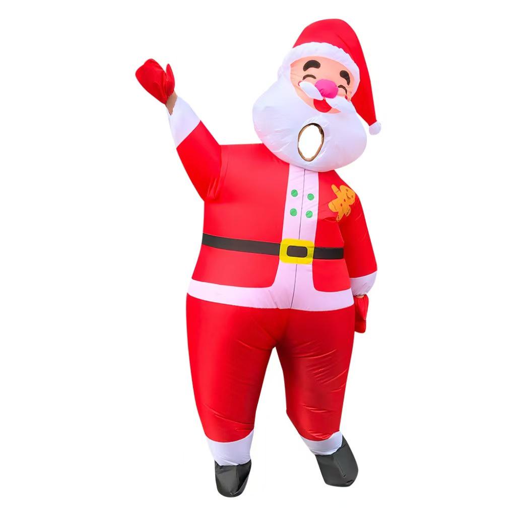Christmas Riding Reindeer & Gingerbread Man Dinosaur Inflatable Costumes