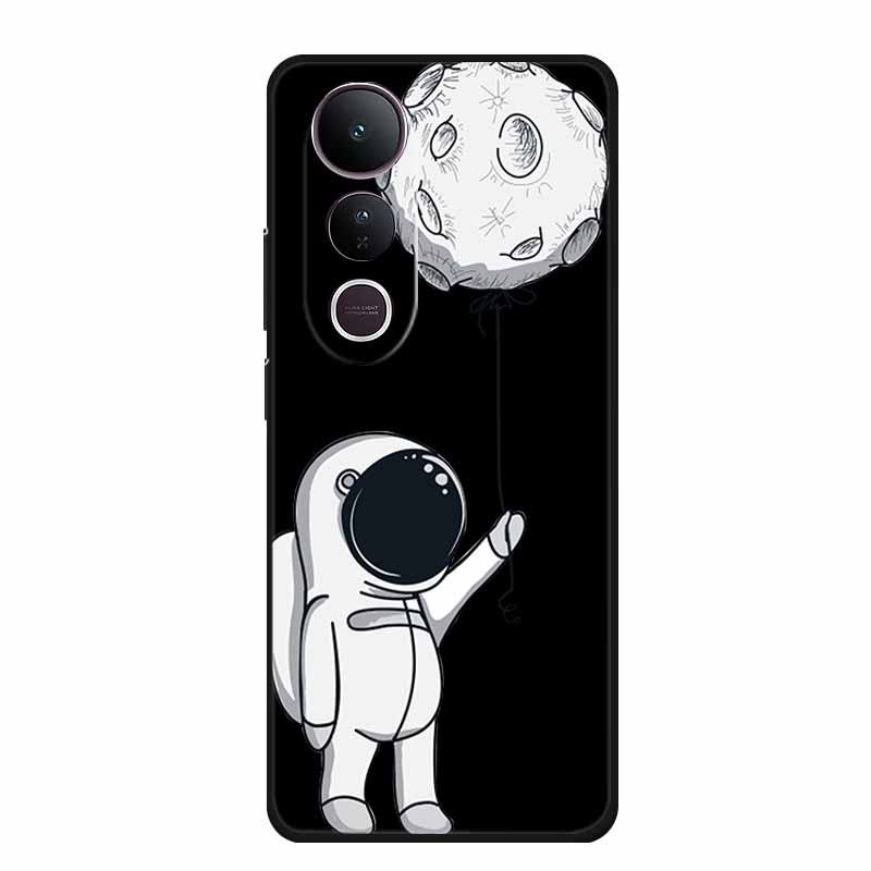 For Vivo V50 Lite Phone Case V 50 lite Coque Cute Cartoon Black Silicone Soft Back Cover For Vivo V50 Lite 5G 4G Case V50lite