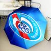 Football Strasbourg Crest Umbrella 8-Frame for Travel, Camping, Casual Lightweight Portable Umbrella, Essential for Every Family Holidays Gift