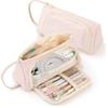 Pen Storage Bag Twill Open Window Fashionable Multifunctional Lovely Large Capacity Pencil Pouch for School Type 16 Pink