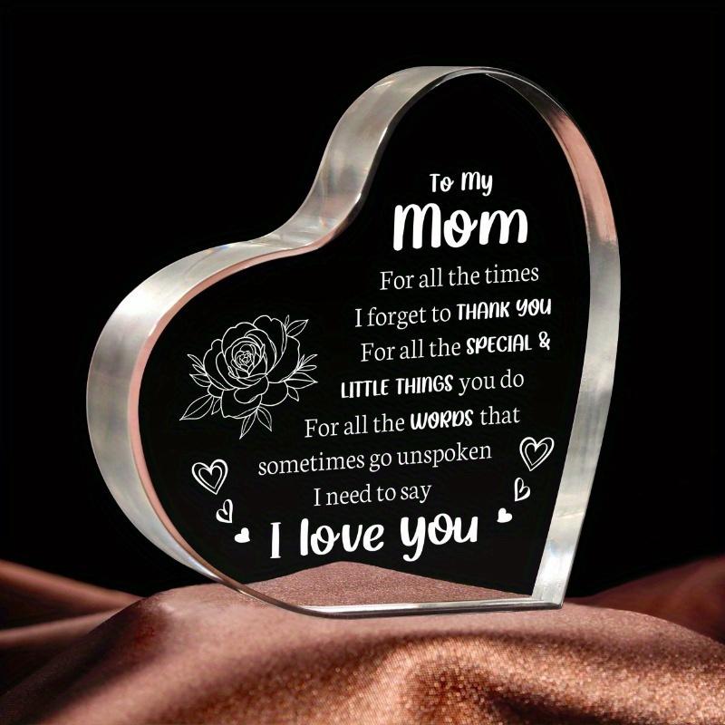 

I Love You Mom Acrylic Keepsake - Heartfelt Gift for Mother s Special Days чистый