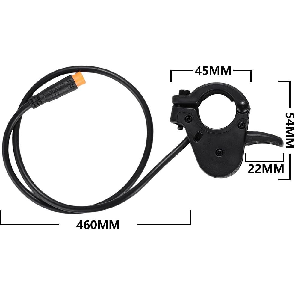 Ebike 300X Thumb Throttle 3 Pin for Electric E Bike 24v 36v 48v 60v 72v - Universal 7/8 22mm Fit|Left and Right|Waterproof M8 Plug|Quick