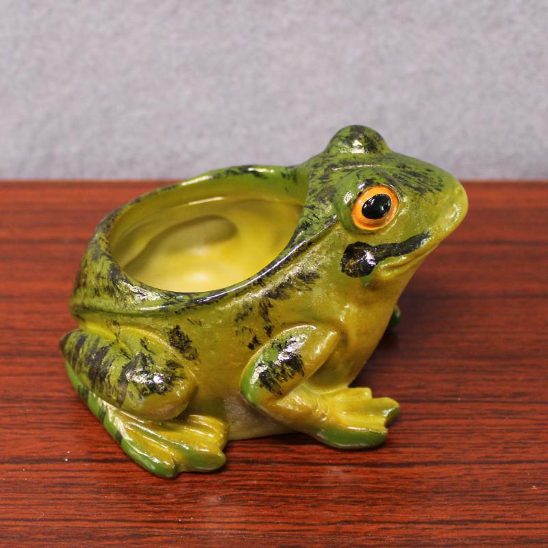 Frog Resin Simulated Model Flower Pot Decor Tabletop Figurine Micro Landscape