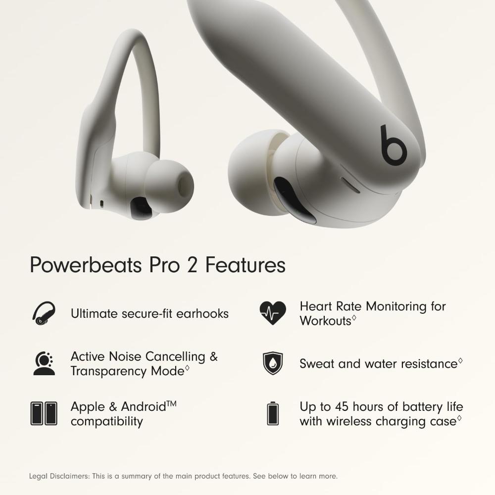 Beats Powerbeats Pro 2 - Wireless Noise Cancelling Workout Earbuds , Up To 45-Hour Battery with Charging Case, Sweat & Water Resistant.