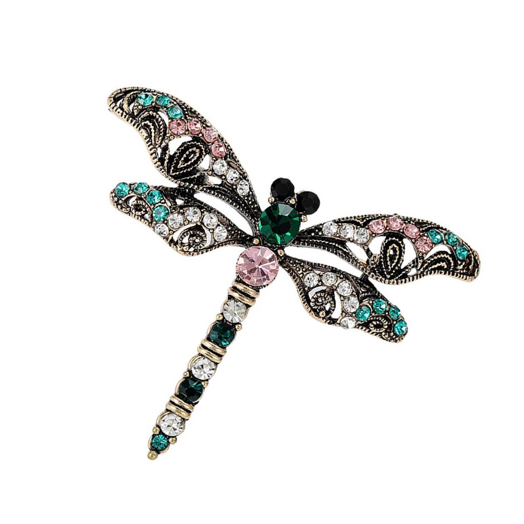 Fashionable Sophisticated Dragonflies Lapel Pin with Dripping Oil Designs Contrast Accessory for Party Supplies Costumes