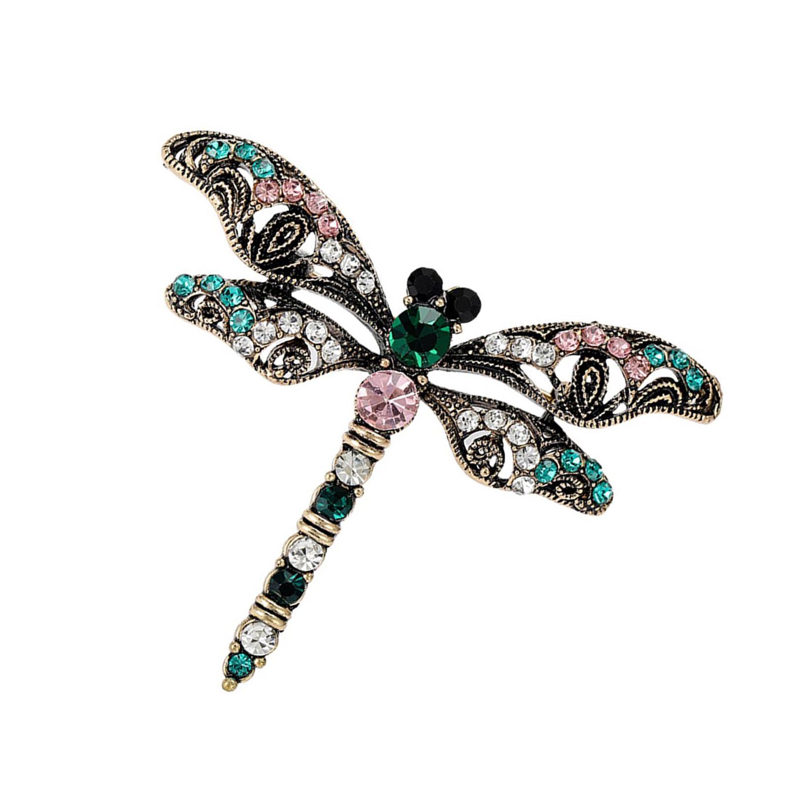 

Модная изысканная булавка на лацкан в виде стрекоз с капающими масляными узорами, контрастный аксессуар для костюмов для вечеринок зелёный