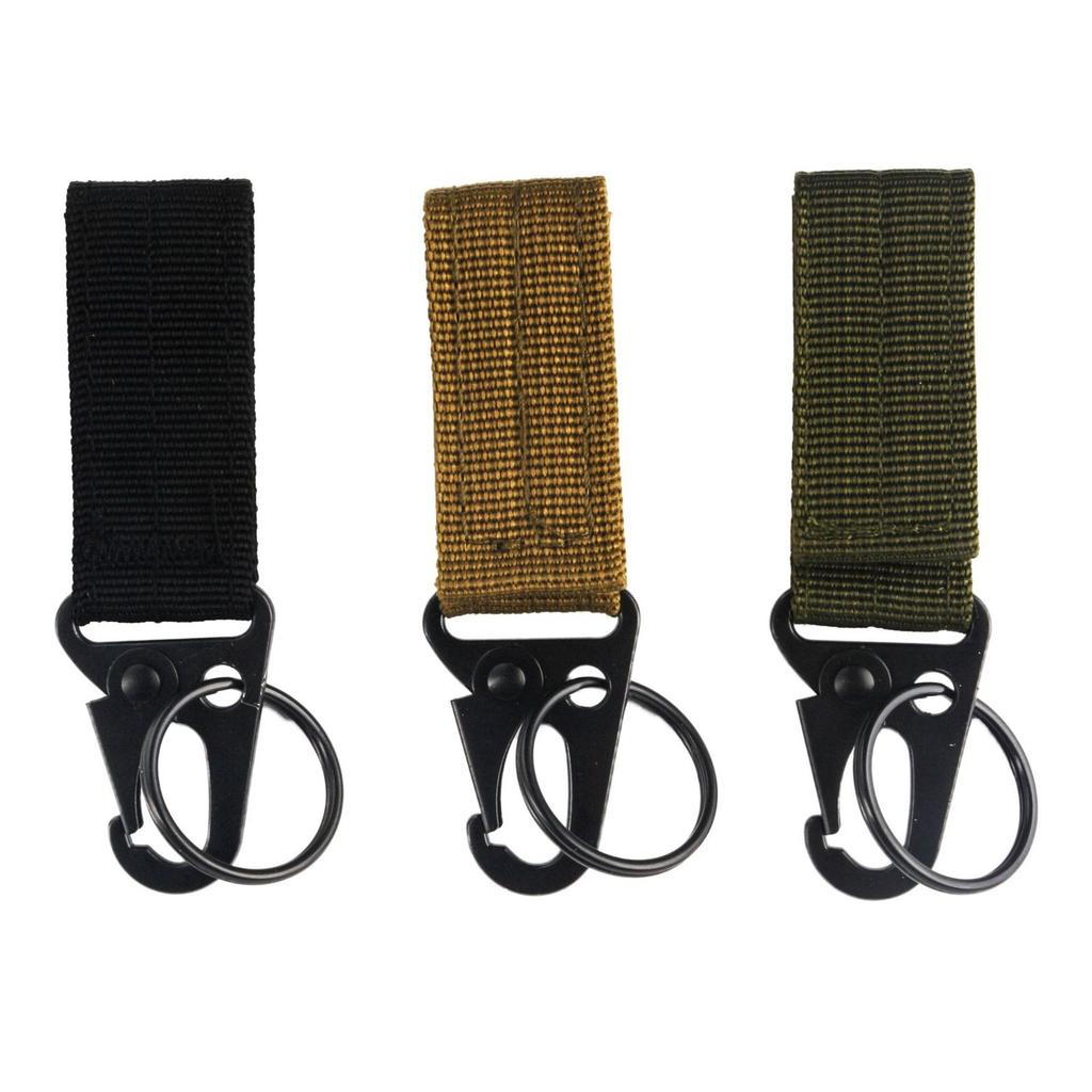 Taktischer Schlüsselanhänger Gürtelhalter Nylon Gurtband Schnalle Karabiner Molle Gürtelclip Schlüsselschnalle Geeignet für Outdoor-Sportarten