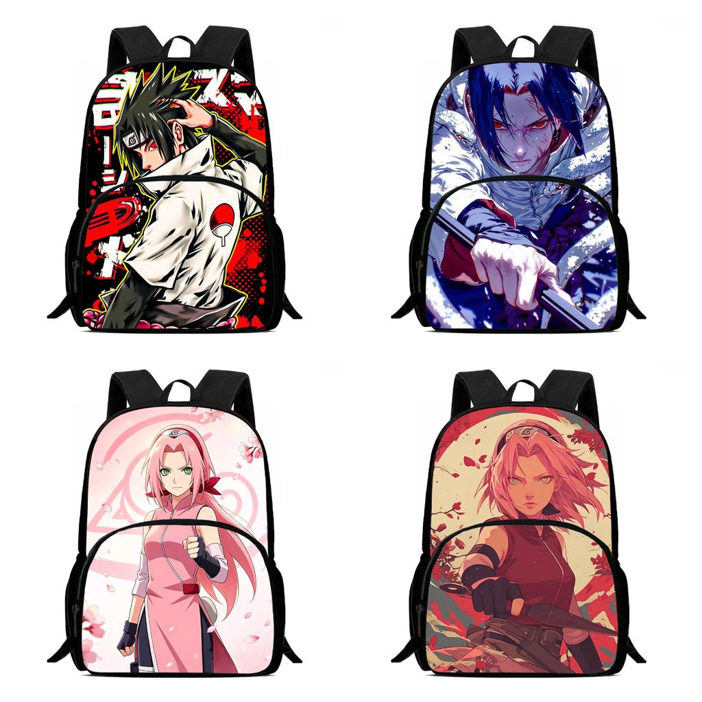 NARUTO Anime Children Rucksack Spacious Multi Compartment Wear Resistant School Daily Backpack for Boys Girls 6-10 Years Old