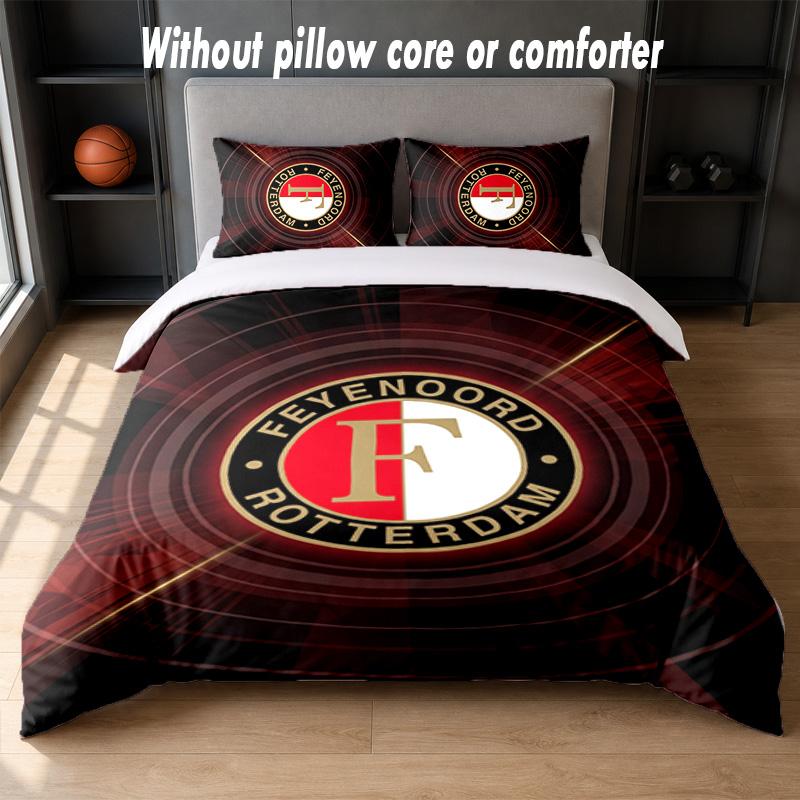 Feyenoord Design Bett Bettwäsche Set 1 Bettbezug + 2 Kissenbezüge Weich Atmungsaktiv Haushalt Bettwäsche