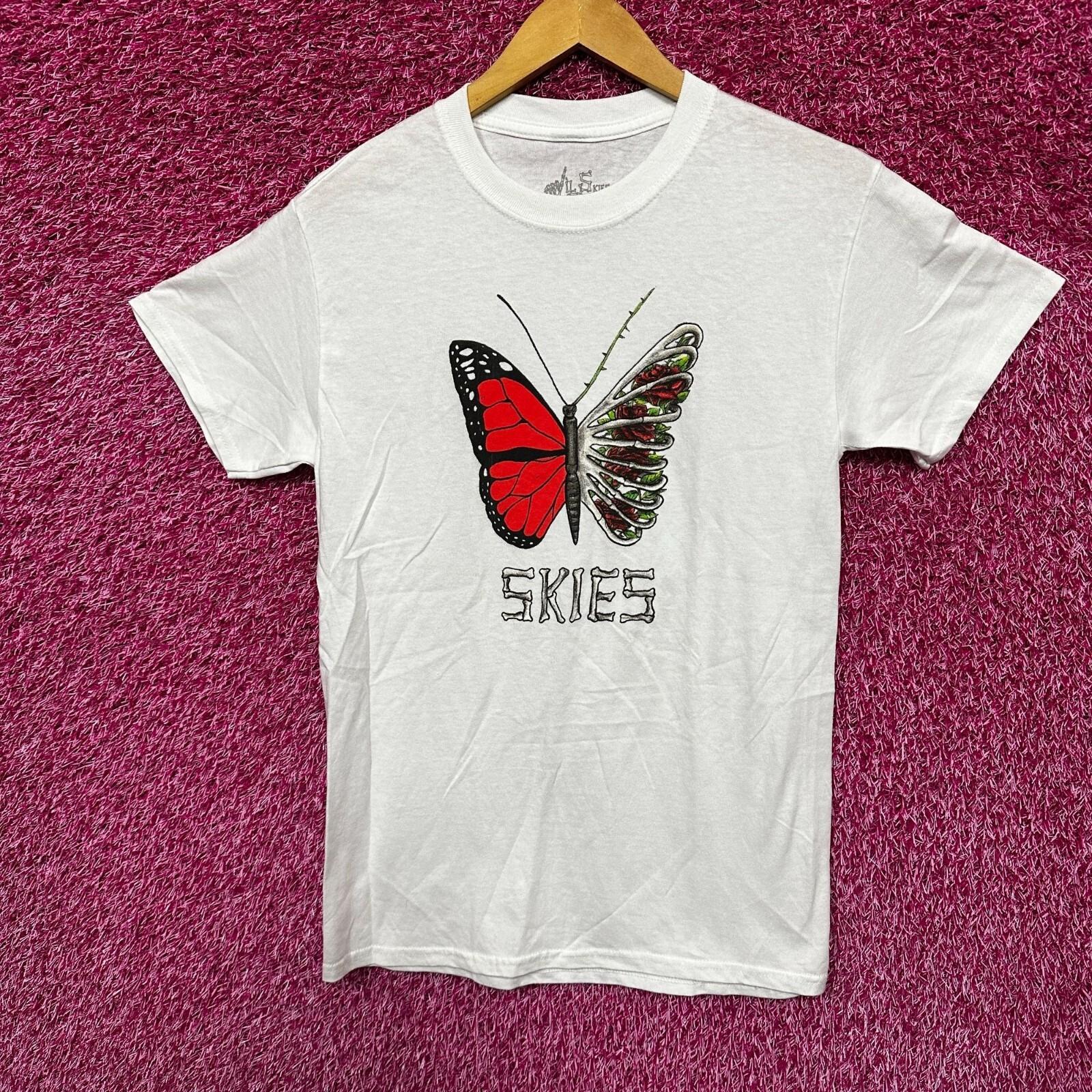 Lil Skies Shelby Butterfly Skeleton Wing Roses Emo Rap Tee S M
