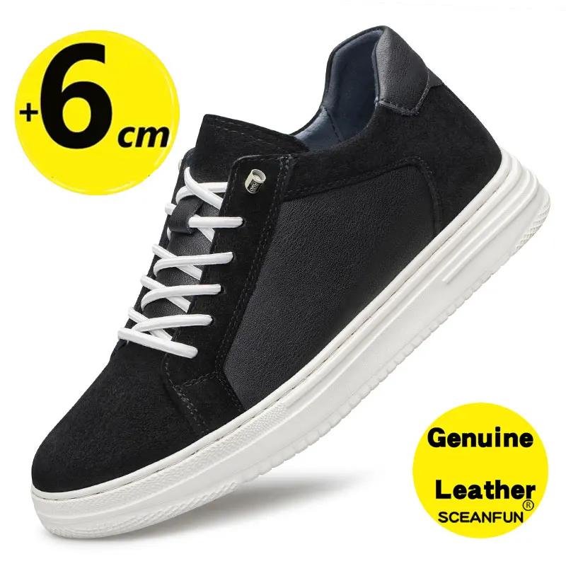 Casual Sneakers Men Elevator Shoes Hidden Heels Breathable Heightening Shoes For Man Increase Insole 8CM 6CM Optional Height Sho