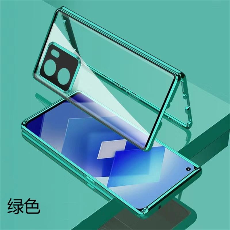 360 Full Case For Oppo Reno 13F 5G Case Double Sided Magnetic Adsorption Metal Tempering Glass Protection Cover For Reno13 FS 4G