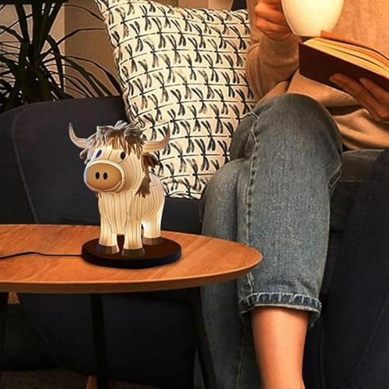 Kuh Tischlampe Bauernhaus Kuh Nachtlicht, Kuh Nachttischlampe USB Kleine Nachttischlampe Für Home Office Schlafzimmer Wohnzimmer
