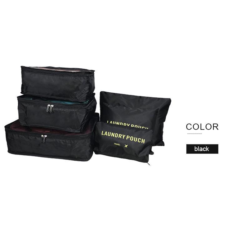 6-Piece Oxford Cloth Travel Storage Set: Includes Shoe Bag, Underwear Organizer, and More.