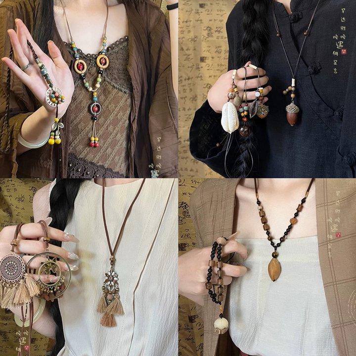 Chinese Zen Style Retro Clavicle Necklace – Elegant, High-End Ethnic Jewelry